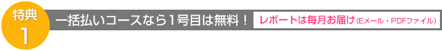 一括払いコースなら1号目は無料！